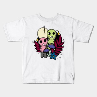 aliens in the magic mushroom land Kids T-Shirt